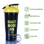 Fitastic ProBlend 700ml Transparent Shaker Bottle with Silicone Carrying Loop – 100% Leak-Proof, Food-Grade, BPA-Free Design with Metallic Mixing Ball for Effortless Mixing of Pre and Post Workout Nutrition