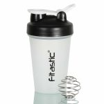 Fitastic Tornado 500ml Transparent Shaker Bottle with Carrying Loop – 100% Leak-Proof, Food-Grade, BPA-Free Design with Metallic Mixing Ball for Effortless Mixing of Pre and Post Workout Nutrition