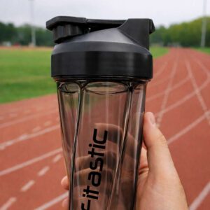Fitastic Vortex Shaker Bottle 700ml – No Ball Protein Shaker | BPA-Free | Gym & Fitness (Charcoal Black)