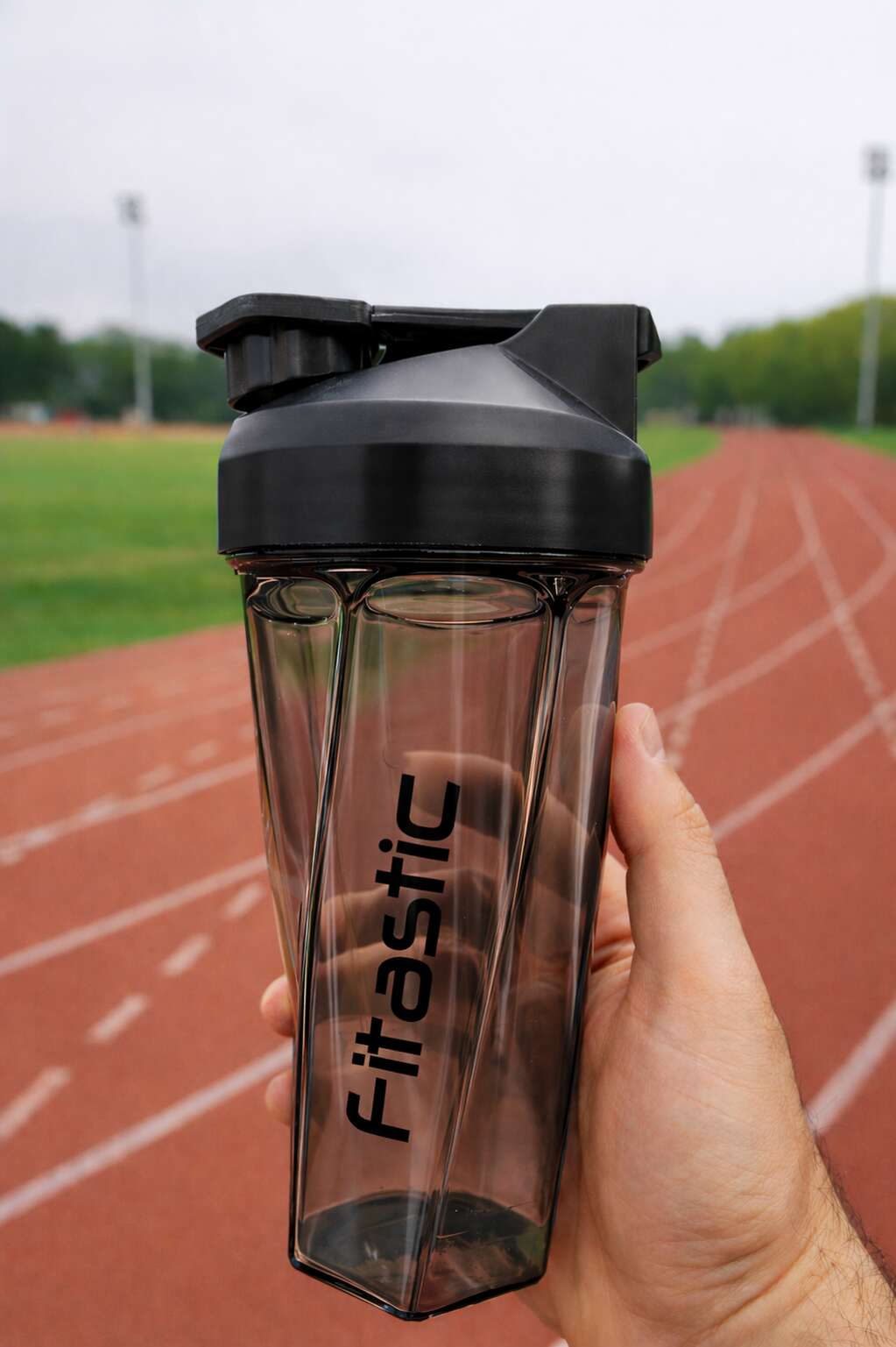 Fitastic Vortex Shaker Bottle 700ml – No Ball Protein Shaker | BPA-Free | Gym & Fitness (Charcoal Black)