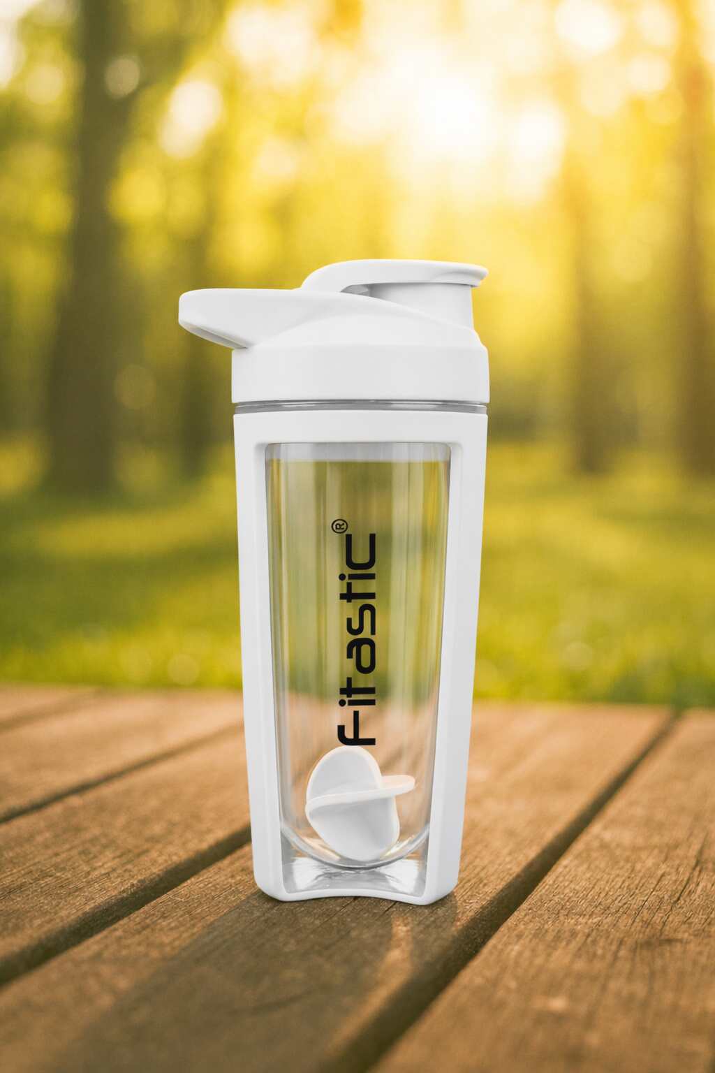 Fitastic Core Sky White Shaker Bottle 700 ml with Mixing Ball | Leak-Proof, BPA-Free Protein Shaker for Pre & Post-Workout