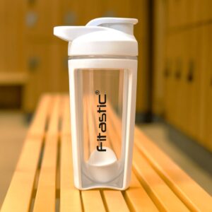 Fitastic Core Sky White Shaker Bottle 700 ml with Mixing Ball | Leak-Proof, BPA-Free Protein Shaker for Pre & Post-Workout