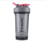 Fitastic Bolt Grey Transparent 500ml Shaker Bottle – Leak-Proof, BPA-Free, Clear Protein Shaker with Mixing Ball & Carrying Loop for Pre & Post Workout
