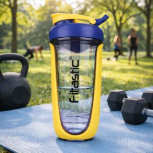 Fitastic Fuel Shaker Bottle – 700 ml | BPA-Free, Leak-Proof with Mixing Mesh | Premium Purple-Pink Protein Shaker for Gym & Fitness(YELLOW)